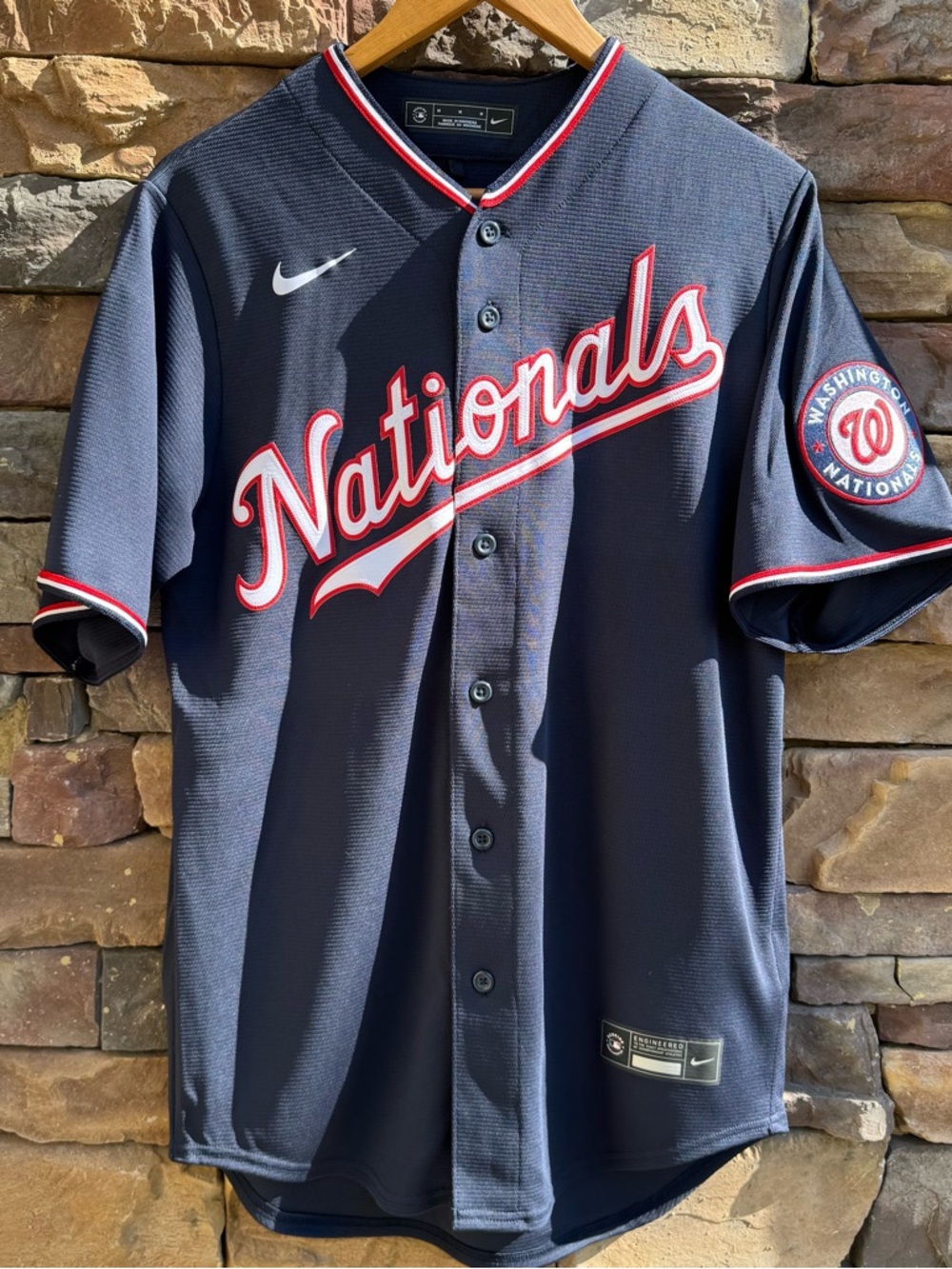 Size Medium Nike Authentic Washington Nationals Navy Blue Men's Jersey Alternate